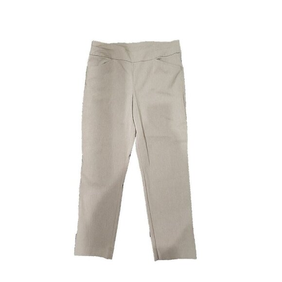Chico's Perfect Stretch Pants Pockets Beige Stretch Women's 12 - Picture 1 of 9